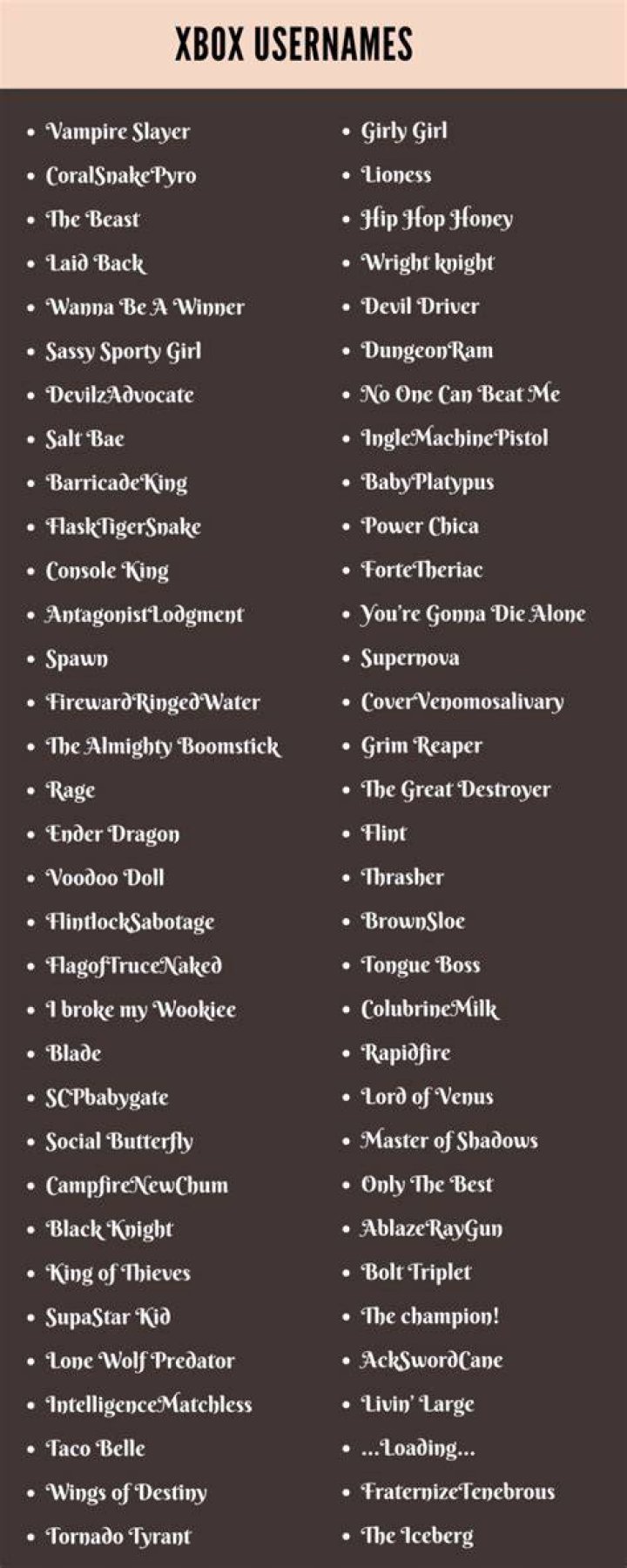 700 Xbox Usernames Ideas and Suggestions to Inspire You