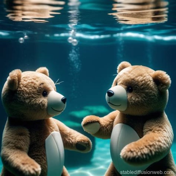 Amazing Underwater Photos Of Teddy Bears Taking Their Wives For A Swim