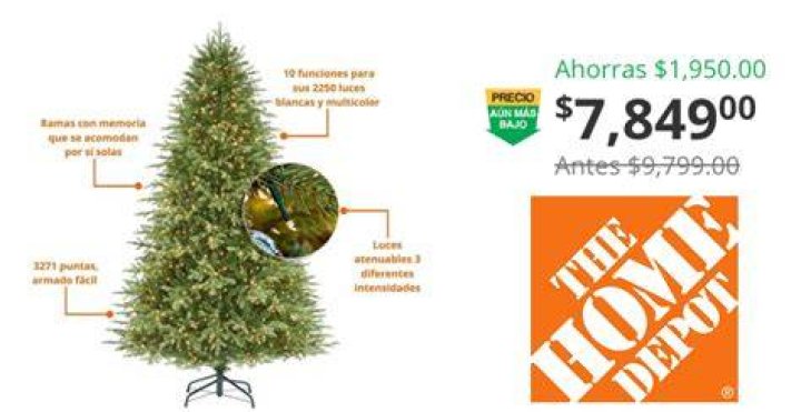 El &aacute;rbol de Navidad T27 de Home Depot tiene usuarios de TikTok que