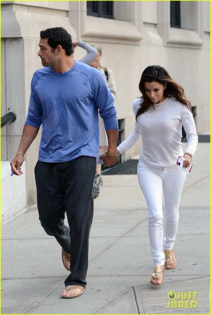 Eva Longoria and Mark Sanchez hold hands during first public appearance