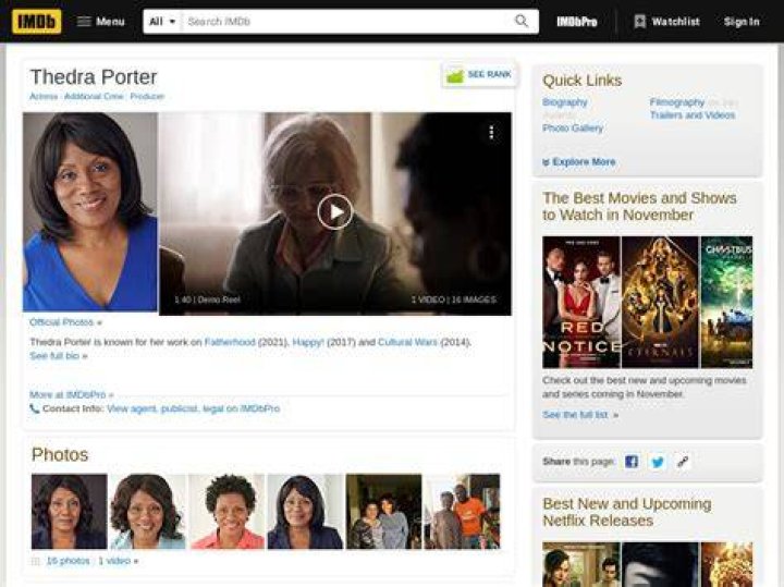 Hollywood News Actress Thedra Porter Film Updates & Starring in