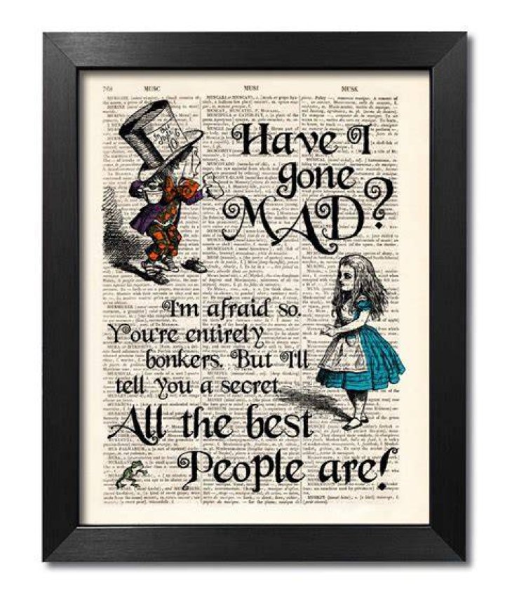 Mad Hatter Quote Print. Alice in Wonderland. Hatter Party Etsy