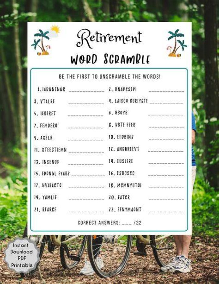 Retirement Party Games Retirement Word Scramble Fun Etsy UK